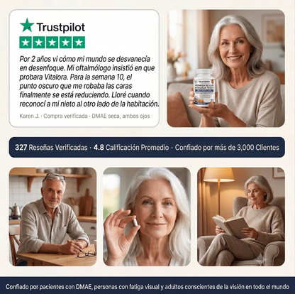 Vitalora Vision+™ Fórmula Ocular Avanzada | Una visión nítida y sostenida, día tras día