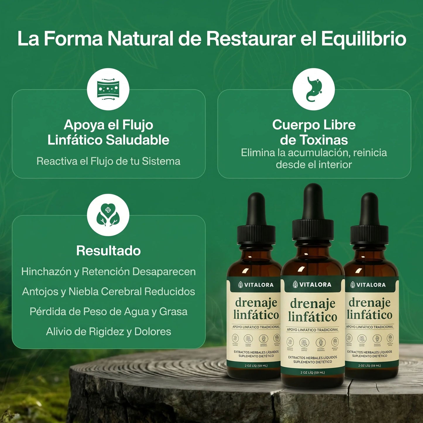 Gotas de Bienestar para Drenaje Linfático | Vitalora DrenaDrops™