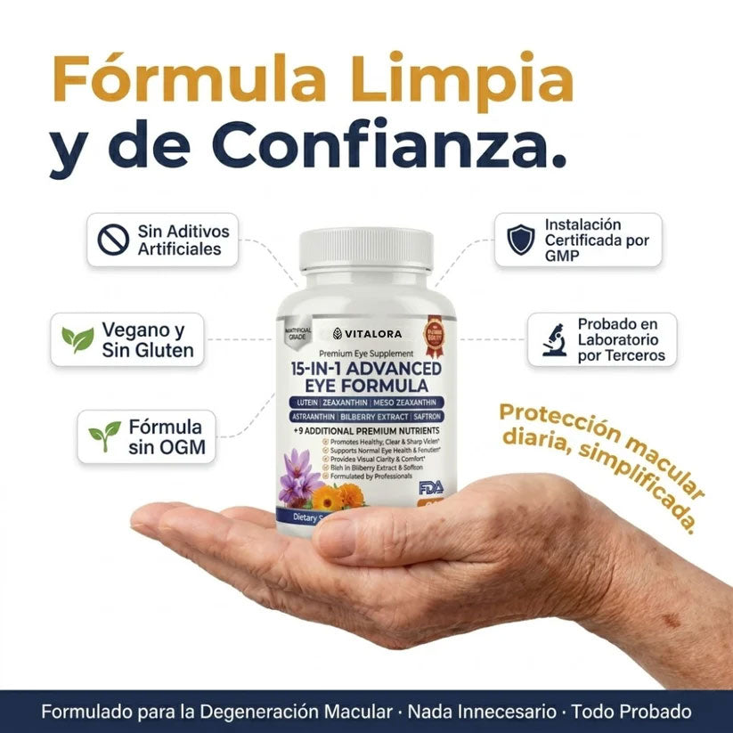 Vitalora Vision+™ Fórmula Ocular Avanzada | Una visión nítida y sostenida, día tras día